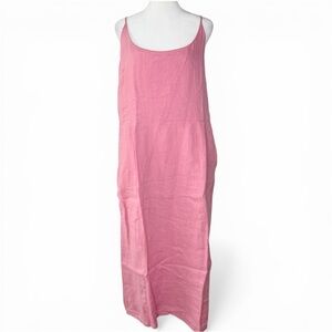 Quince Pink Linen Midi Slip Dress